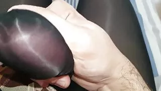Bodycamo cumming in pantyhose black