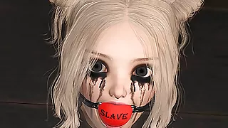 Hot hardcore dickgirl fucks a sex slave blonde in restraints
