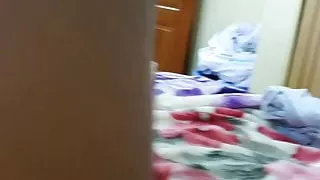 Stepsister caught masturbating by stepbrother, up close, camera