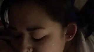 Asian sucking black cock