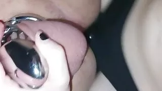 Getting fucked in the ass while caged