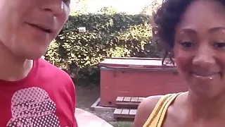 Cute ebony babe Evanni Solei drilled hardcore after sucking