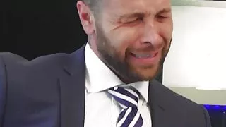 Diego Reyes deepthroats suit hunk before hardcore pounding