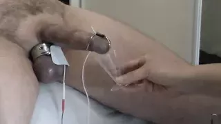 Wife orgasms on slave husband then milks his captive balls