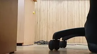 Black pantyhose teacher high heels shoeplay