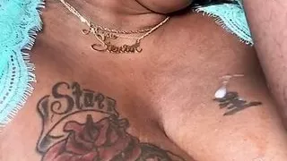 Black BBW gagging on BBC not me