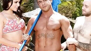 Pool Boy Hunk Shared With Boss & Curvy Wife - BiPhoria