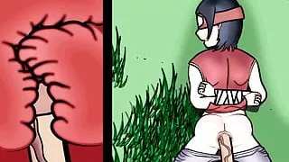Naruto hentai Sarada monstercock anal