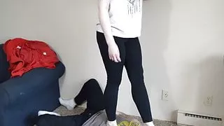 TSM - Amber ballbusts and facestands me trampling barefoot
