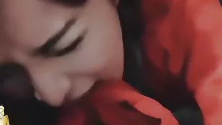 Big tits girlfriend in Christmas outfit has sex with me