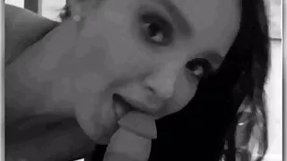 Sexy slut slobbin old man cock