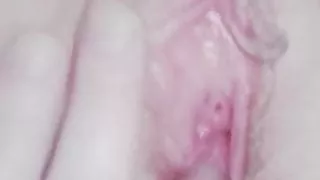 Sousage drills pussy close up
