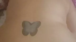 Beautiful red hair girl friend doggy right before orgasm