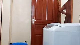 Stepbrother caught masturbating by stepsister camera