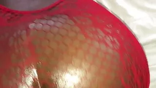 Ebony BBW Stepmom gets oiled up and pounded by Stepson’s BBC