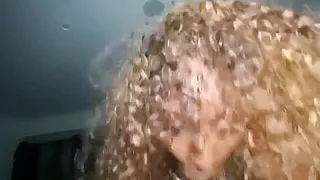 Curly haired ebony teen sucks and rides like never before