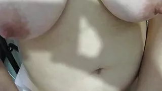 Massiv cumshort on hayer pussy and big natural tits