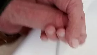 Stroking my fat thick dick this morning