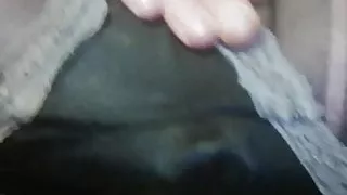 Black pantyhose, neighboors slip and vibrator in tmy ass