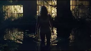 Lila Reinhart in white satin brief panties