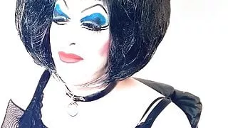 Painted Slut Cums loads on Dildos