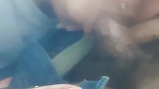 Friend  giving Backseat blowjob with CIM and cleanup
