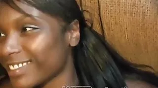 Ebony hooker gets hot creampie