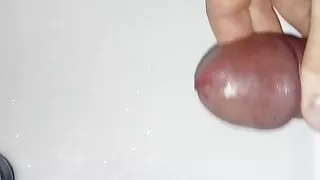 good cumshot with tied up testicles