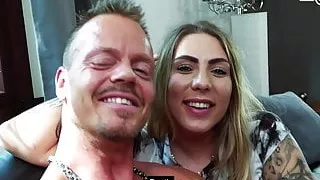 REAL SEXDATE - German tattooed slut is picked up for FLIRT AND FUCK