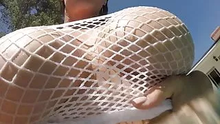 Buxom Alison Tyler takes a bath and rubs herself down