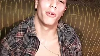 Huge balls jock loves wanking his cock solo until he cums