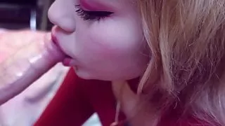 Hard face filled with sperm