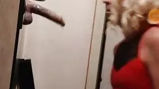 Sexy Crossdresser fucking lucky dildo