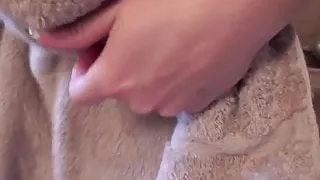 Young wife with small tits in the shower