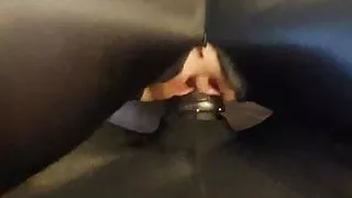 nylon masked wife sucking husband cock in sheath