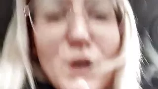 Bitch in Car masturbates in Public