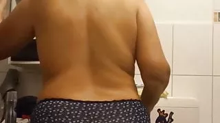 My chubby wife from behind
