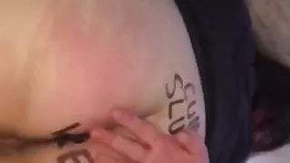 Cum slut with big ass gets hard spanking