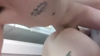 Fucking in a hotel laundry room