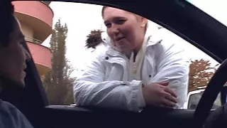 Big belly plumper picks up and rides stranger's cock