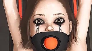 Ball gagged teen in restraints gets fucked hard by crazy doctor