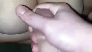 Cumming all over my gfs huge tits