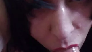 Young slut sucks dick and squeaks with pleasure