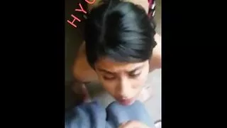 Babe sucking her neighbor's cock