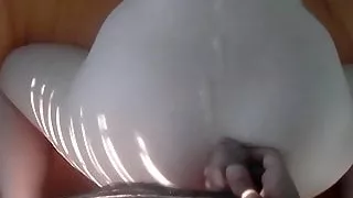 Slow-motion doggy fuck and cum on back
