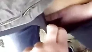 Masturbating girl on street