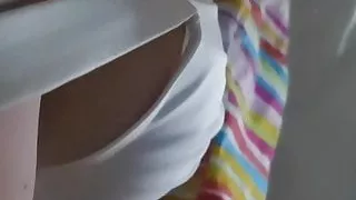 My wife's small breasts