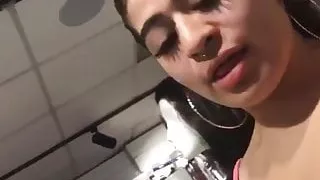 Emendy Bouncing Her Boobs In The Store