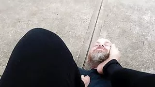 Bresha Foot Kissing & Worship in Public Park