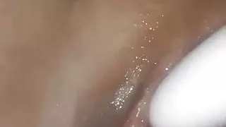 Toying GFs wet pussy